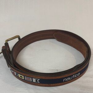 Nautica Brown and Navy Belt for Men size 38